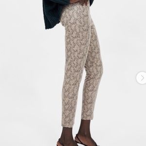Zara NWT Snake Skin Leggings